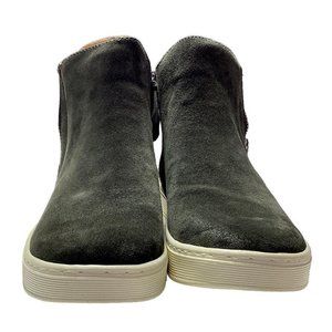 Sofft Britton Zip Womens 8 39 Suede Hightop Sneakers Shoes Olive Green NEW